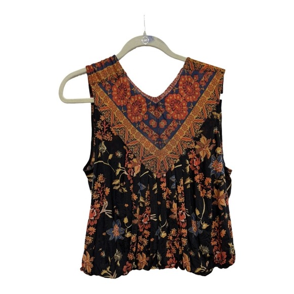 Free People Havana Sleeveless Faux Wrap Tank Blouse Size Medium Boho Festival - Picture 6 of 8